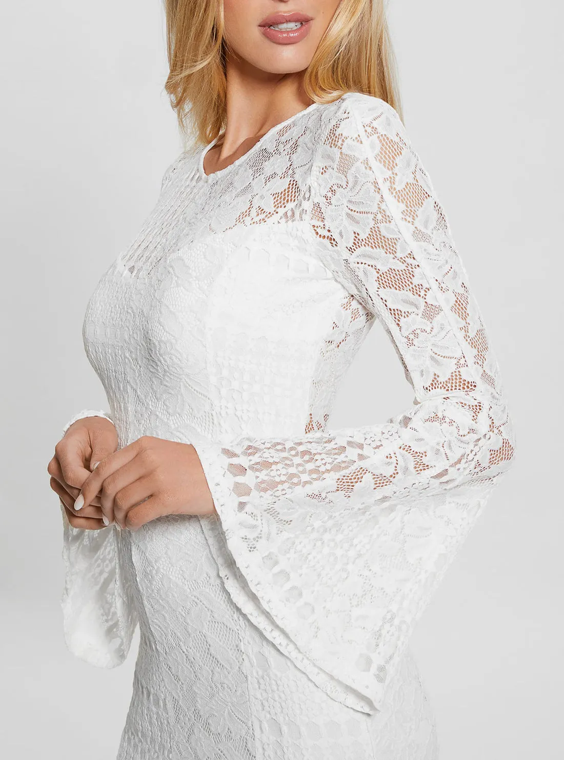 White Nicki Lace Mini Dress