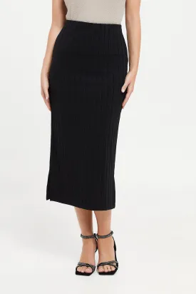 Women Black A Line Skirt