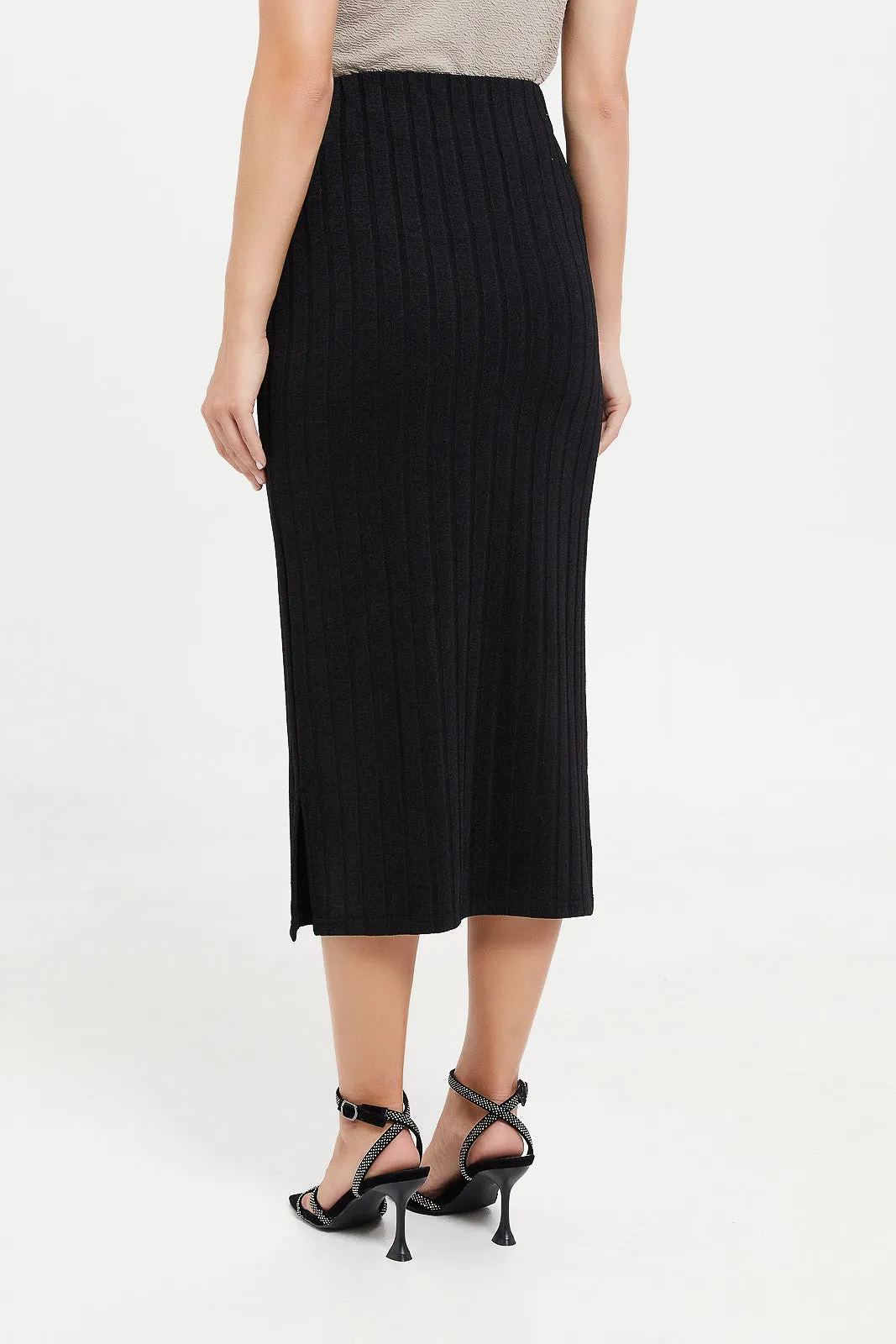 Women Black A Line Skirt